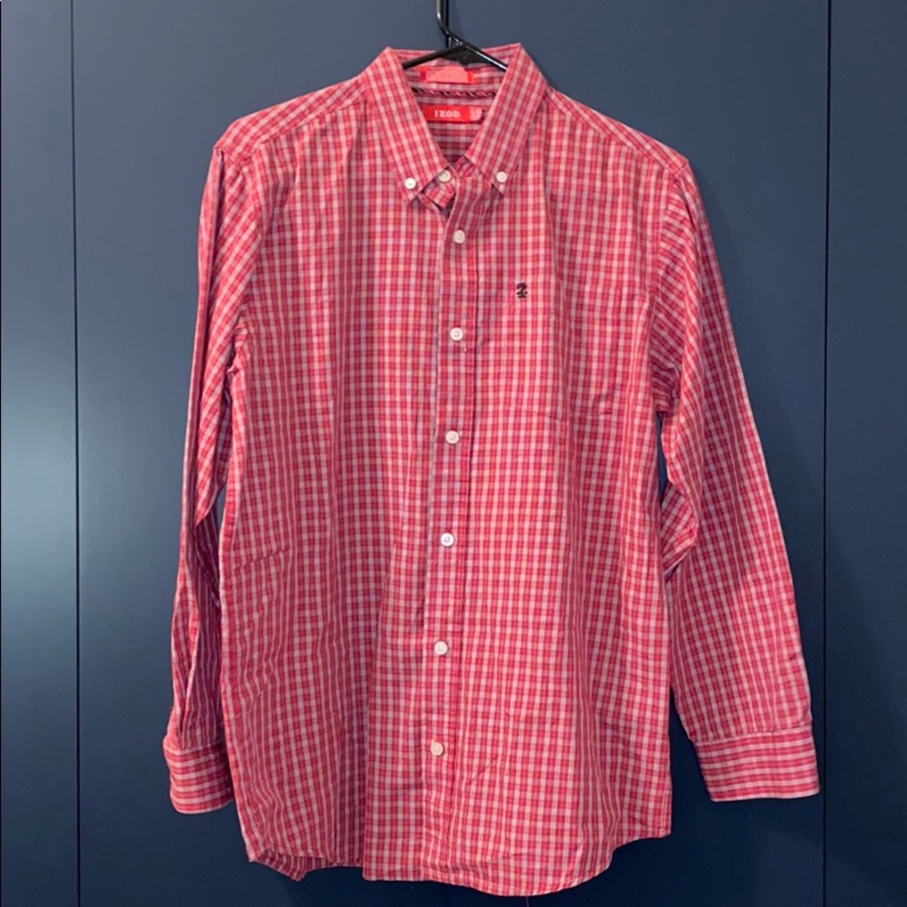 IZOD red plaid button down!